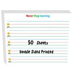 Gethelud 50 Sheets Ruled Writing Paper, Double-Sided Printing Skip-A-Line Ruled Writing Paper with Dotted Lines Handwriting Practice Paper 1” line spacing for Kindergarten Toddlers Kids (11” x 8.3”)
