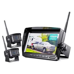 ZEROXCLUB Digital Wireless Backup Camera System Kit,No Interference,IP69 Waterproof Wireless 2 Rear View Camera + 7’’ LCD Dual Split Monitor for RV/Truck/Bus/Camper/5th Wheel (WX02)