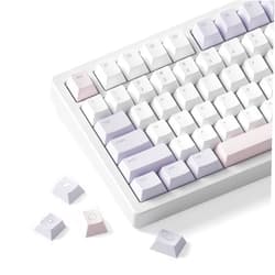 dokodoko Dream Bunny Keycaps - PBT Cherry Profile, Dye-Sub, 168 Keys, Cute Minimalist Pastel Set for Mechanical Keyboards