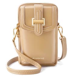 Missnine Small Crossbody Bags for Women Vegan Leather Cell Phone Purses Trendy RFID Wallet Purses with Adjustable Strap