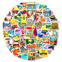 YTSQLER 200 PCS Colombia Stickers, Colombia Travel Souvenirs Stickers for Scrapbooking Laptop Water Bottle Luggage, Waterproof Vinyl Vacation Decals for Women Men