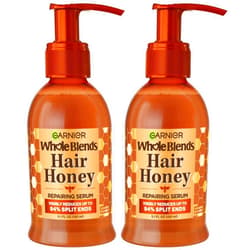 Garnier Whole Blends Honey Treasures Hair Honey Repairing Serum for Long, Damaged Hair, 5.1 Fl Oz, 2-Count (Packaging May Vary)