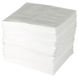 Brady SPC ENV500 Light Weight Oil Only Non-Bonded Enhanced Absorbency Pads for Removing Oil from Water or Land, White, 15