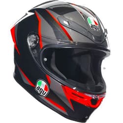 AGV K6 S Slashcut Street Helmet-Black/Grey/Red-XL
