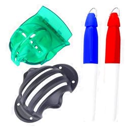 BlingKingdom Golf Ball Marker Liner Drawing Marker Tri-Line Golf Alignment Kit Triple Track Putter Stencil Accessories Spring Clamp Ball Marking Tools and 2pcs Golf Ball Color Marker Pen