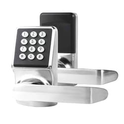 Cielsa Dawn Electronic Door Lock with Door Handle,Keypad Door Lock with Handle,Door Lock with Code-Fob-Key, Keyless Entry Door Lock for Front Door(Brushed Nickel,1pack)