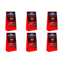 JÁCLER GHIRARDELLI Intense Dark Chocolate Squares, 60% Cacao, 4.1 Oz Bag (Pack of 6)