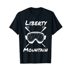 Mamaknows Liberty Mountain Liberty Mountain Pennsylvania Ski Skiing Skier Goggles Poles T-Shirt