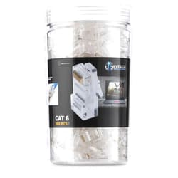 Everest Media Solutions Everest Cat6 RJ45 Pass Through Connector 200-Pack - EZ Cat 6 Pass Through RJ45 Connectors - cat 6 connectors - Ethernet Connector - Ethernet Plug - for Solid or Stranded UTP Network Cable