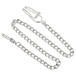CHARLES-HUBERT PARIS Charles-Hubert, Paris 3547-W Chrome Finish Pocket Watch Chain