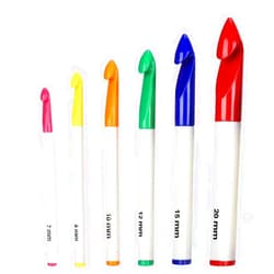 Lewhoo Huge Crochet Hooks Set 20mm~7mm, 6pcs Big Size Crochet Hooks for Chunky Yarn