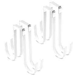 Manesi Double Sided Over The Door Hooks for Clothes. Over The Door Hanger Hook Set of Four. Towel Hanger for Bathroom, Wreath Hook, Coat Rack Hat Organizer or Plant Hooks for Ceiling 4 Pack