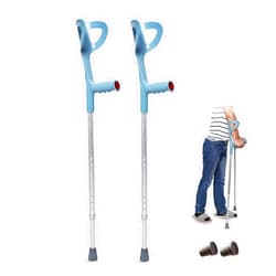 HEBEHO Telescopic Forearm Crutches, Lightweight Aluminium, Elbow Crutches (×2 Units), for Standard or Tall Adults 150-185cm, Supports Up to 130kg