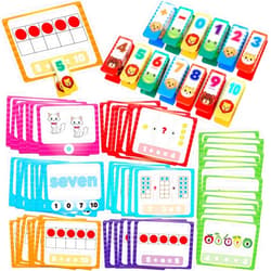 Kasfalci Number Clip & Math Flash Cards,Math Manipulatives Games for Kids Toddlers,Addition Subtraction Learning Games,Animal Fine Motor Counting Toys,Preschool Kindergarten Classroom Must Haves