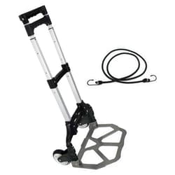 F2C Portable Folding Hand Truck Aluminium Luggage Trolley Cart and Dolly 175 lbs Capacity with Black Bungee Cord, Telescoping Handle, PVC Wheels with Double Bearings for Travel Office Auto Moving