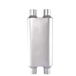 Floshine Universal 80Series Mufflers 3.0 Inch Dul Inlet/3.0 Inch Dul Outlet, 3 Chamber Performance Automotive Muffler Exhaust FH20D20