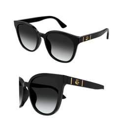 Gucci GG1122SA GG Running Logo Square-Shaped Non-Polarized Sunglasses for Women – Includes Luxury Eyewear Kit – Black Frame with Grey Lens