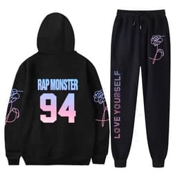 Dolpind Kpop Hoodie Love Yourself Suga Jimin Jung Kook V Rap Jin Sweatshirt Pants 2pc Set Merchandise