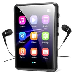 Conrain MP3 Player with Bluetooth 5.3, Portable HiFi Lossless Sound Music Player with Speaker, Built-in 64GB Memory, FM Radio, Voice Recorder, E-Book, 2.4 in Full Touchscreen, Supports up to 128GB TF Card