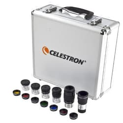 Celestron 14 Piece Telescope Accessory Kit - Plossl Eyepieces, Barlow Lens, Colored Filters, Moon Filter, and Sturdy Carry Case