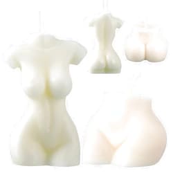 Nuanchu 2 Pieces Body Soy Candles Torso Aesthetic Candle Bubble Candle Body Shaped Candles Female Body Candle Bottom Shaped Candles for Living Room Bedroom Bathroom Home Table Decoration (White)