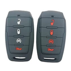 Guibuhuse Solf Silicon Protector Key Fob Cover Fit for Jeep Dodge Ram 1500 2500 3500 2019 2020 2021 2022 Accessories(Pack 2)