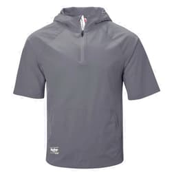 Rawlings Men's Standard COLORSYNC Short Sleeve Hooded Cage Jacket | Adult Sizes | Multiple Colors, Graphite, Medium