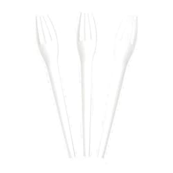 Bellefino Disposable Plastic Tasting Fork, White Fork, Mini forks for desserts, Appetizer, Cake, Salad, BPA-Free [6 Inches 96CT]