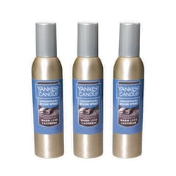Yankee Candle Concentrated Air Freshener Room Spray, Odor Eliminator for Home, Bathroom, Warm Luxe Cashmere, 1.5 Oz (Pack of 3)