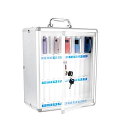 Ozzptuu 30 Slots Aluminum Alloy Pocket Chart Storage Cabinet for Cell Phones,Wall-Mounted with a Locked,Can be Carried by Hand (30 Slots Cabinet)