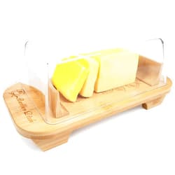 ThougrLyh Large Butter Dish with Lid for Countertop and Refrigerator Butter Keeper with Bamboo Tray and Transparent Cover Raised Bottom Butter Container Not Fragile Lightweight Holder for Easy Access