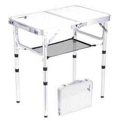 Sportneer Folding Camping Table, Adjustable Height Small Folding Table Portable Camp Tables (23.6