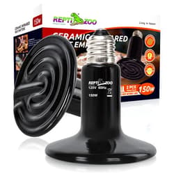 REPTI ZOO 150W Reptile Heat Lamp 2Pack Ceramic Heat Emitter Night Heat Lamp Bulbs Reptile Terrarium Heat lamp Tank Heat Bulb for Turtle Bearded Dragon Gecko Lizard Snake Chicken E26