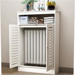 Fadiadem Radiator Cover Display Stand, Heating Cabinet with Double Doors and Storage Shelves, Living Room Furniture Modern Accent Cabinet, Hide Cluttered Pipes, for Home and Office