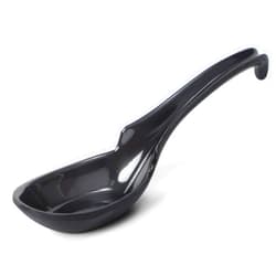 Hiware 12-piece Asian Soup Spoons, Rice Spoons, Chinese Won Ton Soup Spoon - Notch and Hook Style, Black