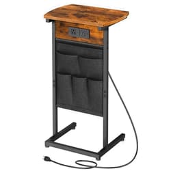 HOOBRO C Shaped End Table with Charging Station, 28.3
