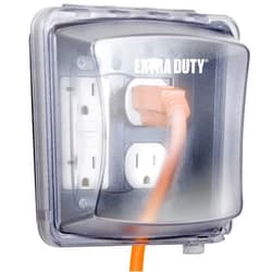 TayMac MM2420C Nonmetallic Extra Duty Weatherproof in-Use Electrical Outlet Cover for Home Improvement, 2-Gang, Clear