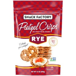 Snack Factory Pretzel Crisps Rye Pretzel Crackers, 7.2 Oz Bag