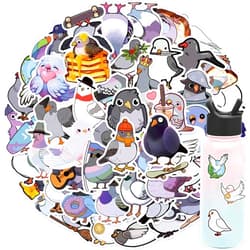ZUIYIJIANGNAN Cute Pigeon Stickers 50pcs Cute Cartoon Animals Stickers for Water Bottle Scrapbook Laptop Skateboard Computer Stickers for Teens Kids Girls