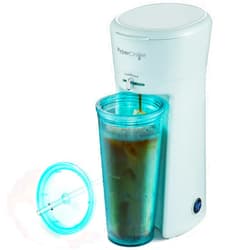 Elite Gourmet HyperChiller EHC824 Iced & Hot Coffee Maker, Adjustable Flow/Strength Lever, Includes 20 Oz. Tumbler & Reusable Straw, Compatible with Coffee Grounds, Removable, Reusable Mesh Filter, Mint