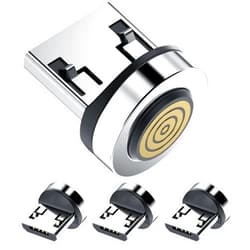 Ankndo Magnetic Phone Cable Adapter [4-Pack] Magnetic Connector Tip Heads Compatible with 7Pin Magnetic Charging Cable 360°Rotating Strong Magnetic Plug for Micro USB Android Device