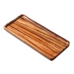WRIVQSYO Bathroom Long Vanity Trays, 1PCS Wooden Toilet Tank Storage Tray, Farmhouse Wood Tray Kitchen Living Room Counter Top Organizers for Small Things, Dressing Table Sink Holders 11 x 4 inch
