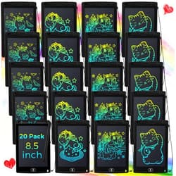 Zhehao 20 Pack LCD Writing Board for Kids, 8.5 Inches Doodle Board Reusable Board Screen Drawing Pad Erasable Painting Pads Educational Toy for 3-8 Years(Black)