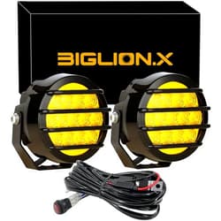 BIGLION.X 3.7 Inch 130W Amber Fog Lights Yellow Round Offroad Fog Lights Super Bright 12800LM Driving Fog Lights Bumper Fog Light Pods Waterproof 12/24V for Trucks 4x4 SUV ATV UTV Car