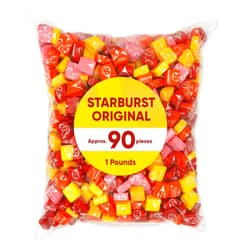 CHAIN & JO SWEETS Strburst Original Fruit Chews 1 Pound Approx 90 Pieces - Bulk Candy of Individually Wrapped Candy Bulk, Tropical Chewy Fruity Candy, Perfect Fruit Snacks for Kids & Adults - Orange, Strawberry, Cherry, Lemon - Wrapped Candy Fruity Candy Small Candy Soft Candy Tropical Candy For Candy Buffet and Candy Dish