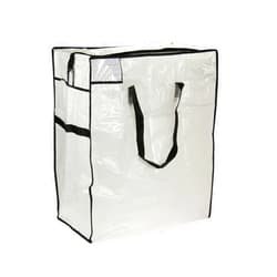 Household Essentials Medium Storage Bag, Clear Polyethylene with Black Trim