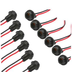 Senzeal 12pcs T10 W5W 194 LED Bulbs 921 Sockets Adapter Rubber + Copper Wire for LED Bulbs Replacement
