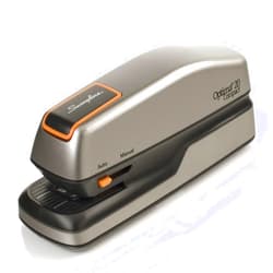 Swingline Electric Stapler, 20 Sheet Capacity, Optima 20, Jam Free, Compact, Automatic or Manual, Plug In or Battery, Orange and Gray (48207)