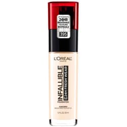 L'Oreal Paris Makeup Infallible Up to 24 Hour Fresh Wear Foundation, Rose Pearl, 1 Ounce 395 Rose Pearl