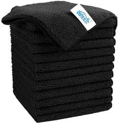 HOMEXCEL Microfiber Cleaning Cloth Black, 12 Pack Premium Microfiber Towels for Cars, Lint Free, Scratch-Free, Highly Absorbent, Reusable Cleaning Rags for Car, Household, Kitchen, 11.5